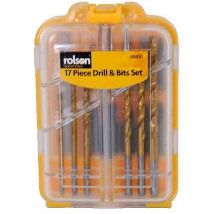 Rolson Drill and Bit Set in Display Box, 17 Pieces