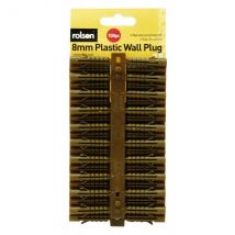 Rolson Plastic Wall Plug 100 pcs. 8mm x 40mm, Brown
