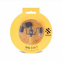 Thumbs Up Link 3-in-1 Cable, 20cm, Yellow