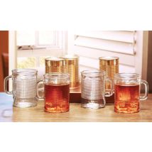 Eddingtons Canned Collection Set of 4 Glass Mugs, 502ml, Transparent
