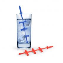 Kitchen Craft Fred Booz FooS Foosball Drink Stirrers, Set of 4, Red and Blue