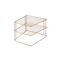 Metaltex 'Palio' 2-Tier Corner Shelf, 25cm, Rose Gold