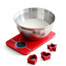 Brabantia Mixing Bowl With 3 Cookie Cutters, Red