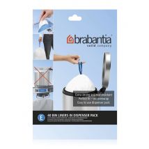 Brabantia Dispenser Pack of Perfect Fit 40 Bin Liners, Size E, White