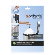 Brabantia Dispenser Pack of Perfect Fit 40 Bin Liners, Size G, 30 Litre, White