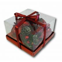 EDCO Christmas Decorated Tealight Candle Holder, Red