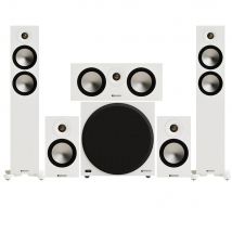 Monitor Audio Bronze 300 7G 5.1 Floorstanding & Bronze 50 Bookshelf Speaker Bundle – White