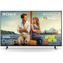 Sony K50S38B 50 Inch Bravia 3 LED 4K Ultra HD HDR Smart Google TV 2025