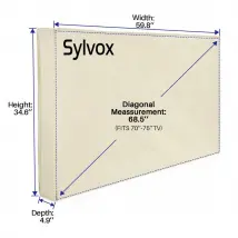Sylvox OT75A1COVER Waterproof Outdoor TV Cover for 70-75 Inch TVs