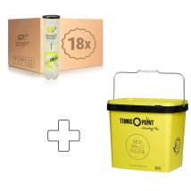 Racket Roots 18x verpakking 4 stuks Club Tennisball Plus ballenemmer