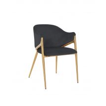 Black Velvet Brass Dining Chair