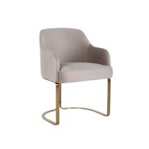 Brass & Mink Velvet Chair