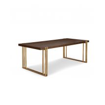 Walnut finished Brass Based Dining Table