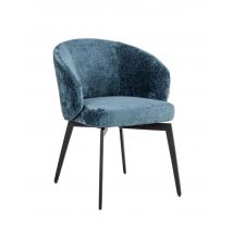 Luxe Blue Chenille Dining chair