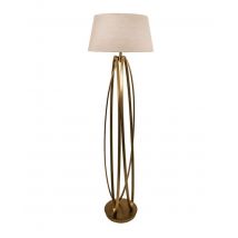 Taupe Antique Brass Floor Lamp