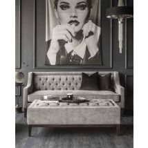 Luxe Warm Grey Fabric Sofa