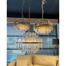 Brushed Gold Crystal Chandelier