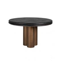Black Rustic Round Dining Table