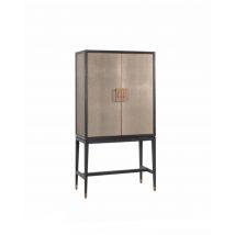 Textured Brass Trim Bar Cabinet