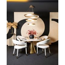 Round Brushed Gold Dining Table