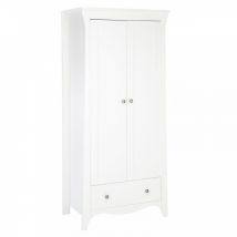 CuddleCo Clara 2 Door Double Wardrobe, White
