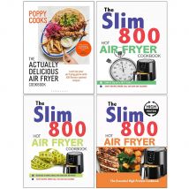 Poppy Cooks The Actually Delicious Air Fryer Cookbook, The Slim 800 Hot Air Fryer Simply Quick & Fast Food, Hot Air Fryer Recipe Cookbook & The Essential High Protein Cookbook 4 Books Collection Set