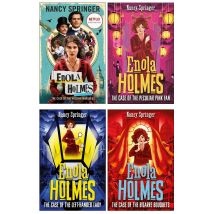 Enola Holmes Mystery Series 4 Books Collection Set by Nancy Springer Case of the Missing Marquess, Case of Peculiar Pink Fan