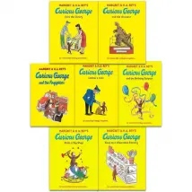 Curious George The Monkey 7 Books Collection Set By Margret Rey9(Curious George and the Dinosaur, Curious George and the Fire-fighters, Curious George Visits the Library, Curious George and the Birthday Surprise, Curious George Visits a Toy Shop)