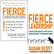 Susan Scott 2 Books Collection Set ( Fierce Conversations, Fierce Leadership ) Paperback