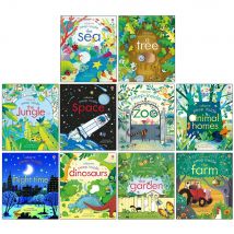 Usborne Peep Inside 10 Books Collection Set (Tree, The Sea, the Jungle, Space, Zoo, Animal Homes )