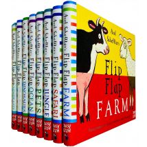 Axel Scheffler's Flip Flap Series 8 Book Collection Farm Safari Jungle Pets Ocean Dinosaurs Frozen Minibeasts