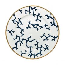 Raynaud Cristobal Marine Gold Rim Flat Plate,  31 cm