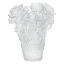 Daum Rose Passion White Vase