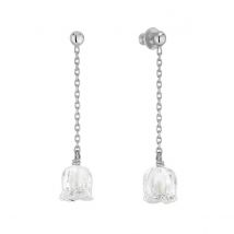 Lalique Muguet Long Silver Earrings