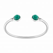 Lalique Cabochon Flexible Green Bangle, Small