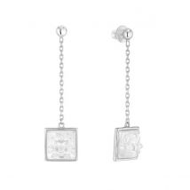 Lalique Arethuse Long Silver Earrings