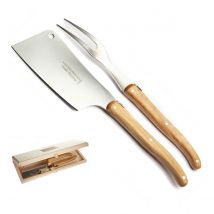 Claude Dozorme Olive Wood Laguiole Cheese 2 Piece Set