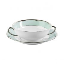 Haviland Illusion Blue Soup Cup and Saucer