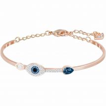 Swarovski Duo Evil Eye Medium Bangle, Blue, Rose Gold Plated