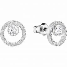 Swarovski Creativity Circle Small Earrings, White, Rhodium Plated