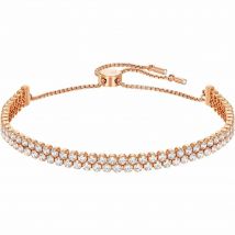 Swarovski Subtle Bracelet, White, Rose Gold Plated
