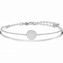 Swarovski Ginger Medium Bangle, White, Rhodium Plated
