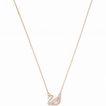 Swarovski Dazzling Swan Necklace, Multicoloured, Rose Gold Plated