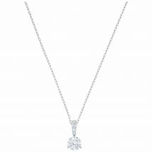Swarovski Solitaire Pendant, White, Rhodium Plated