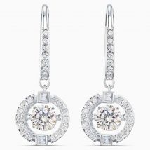 Swarovski Sparkling Dance Pierced Earrings, White, Rhodium Plated