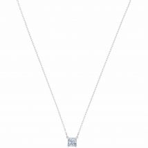 Swarovski Attract Square Necklace, White, Rhodium Plated