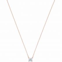 Swarovski Attract Square Necklace, White, Rose Gold Plated