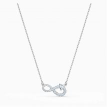 Swarovski Infinity Necklace, White, Rhodium Plated