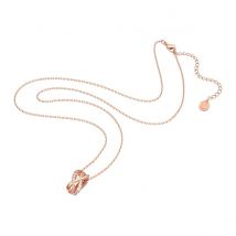 Swarovski Twist Necklace, White, Rose Gold-Tone Plated
