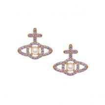 Vivienne Westwood Olympia Pearl Earrings, Rose Gold Plated
